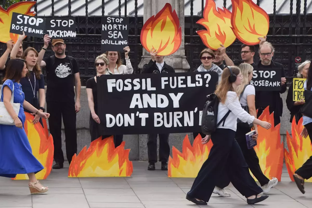 Fossil Free London activists in Westminster on 2 July